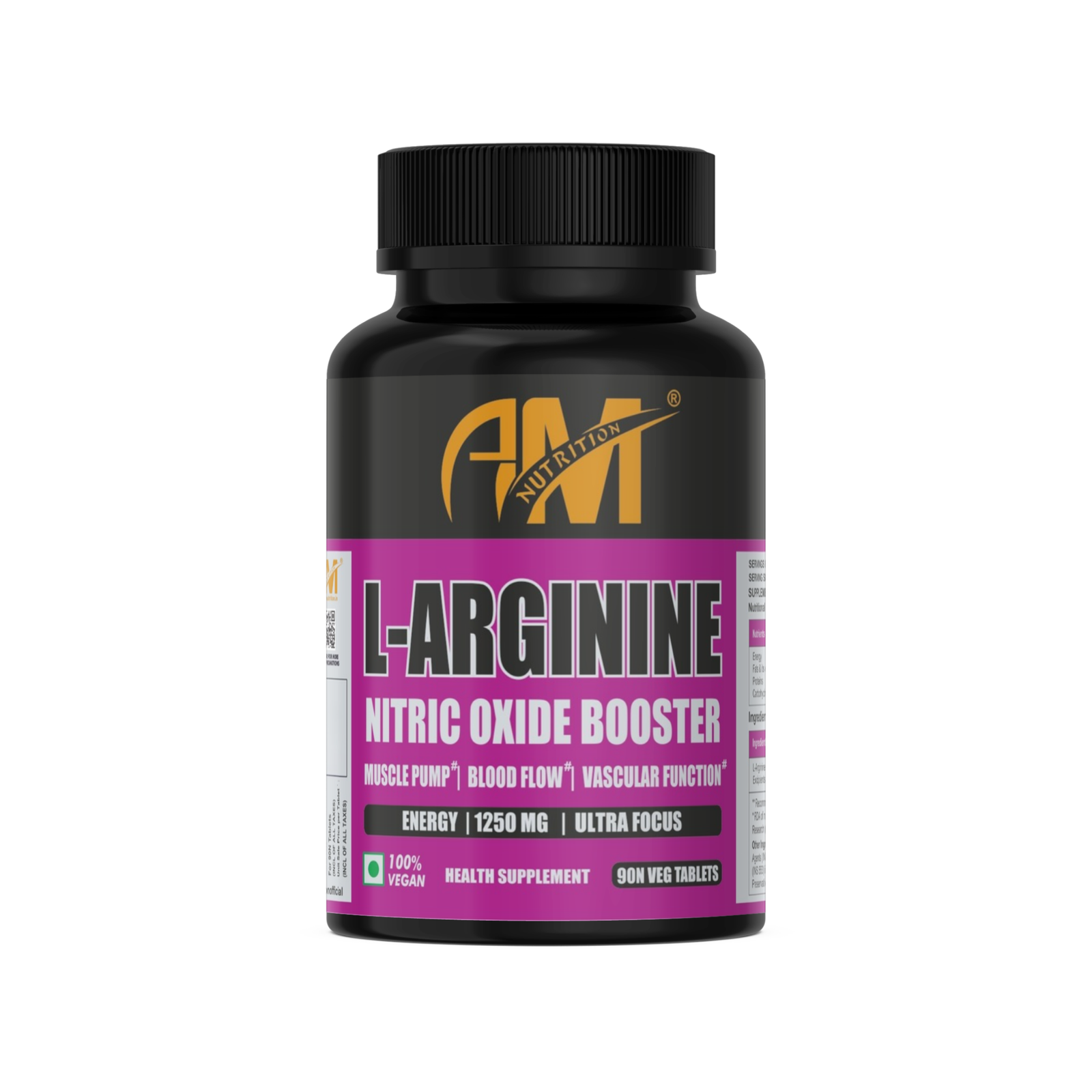 L-Arginine AKG 1000mg, Nitric Oxide Booster For Muscle Pump, Supports Endurance, Muscle Function & Performance (90 Tablets)