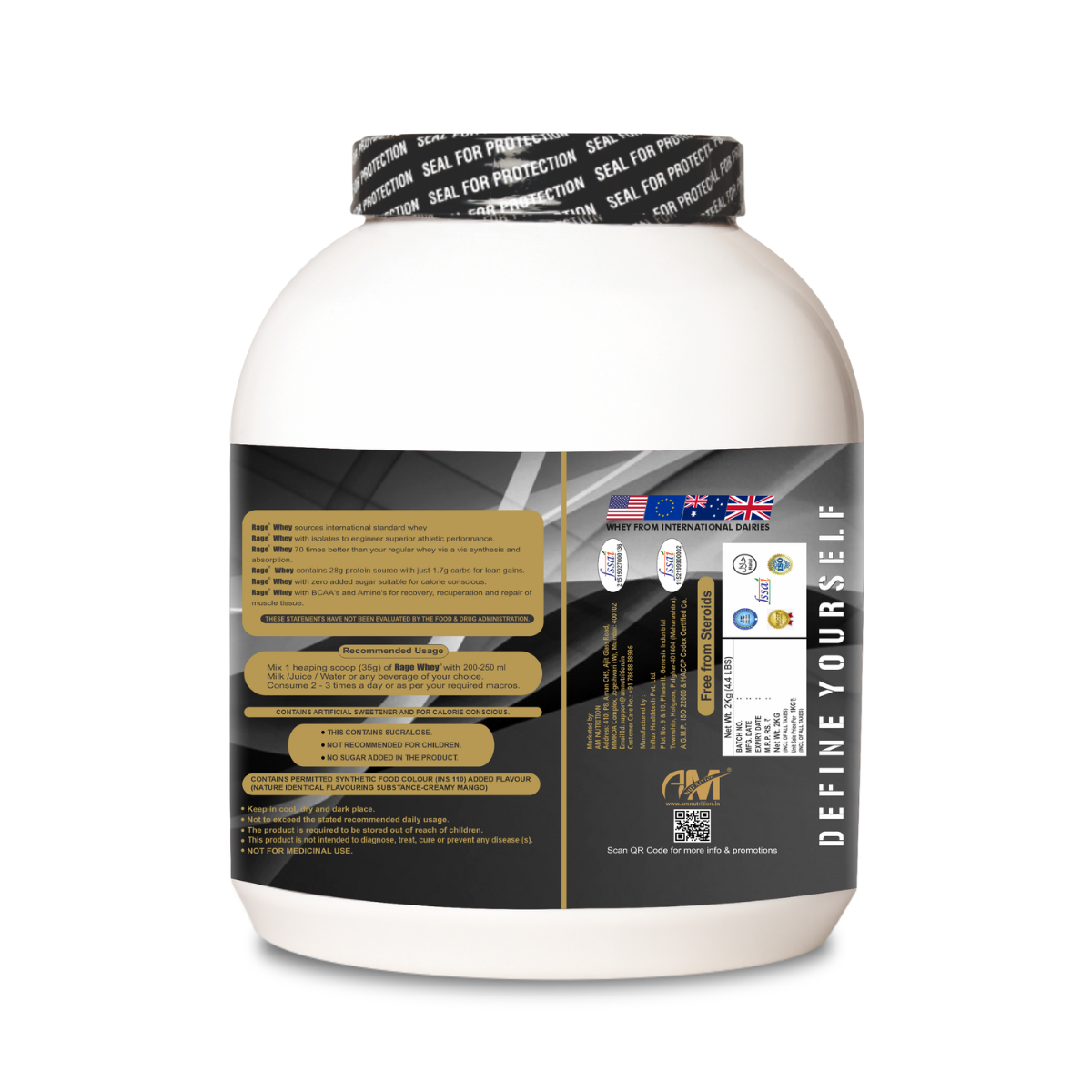 Rage Whey 100% Micro Filtered | Whey Isolate & Concentrate Blend (57 Servings) - Image 3