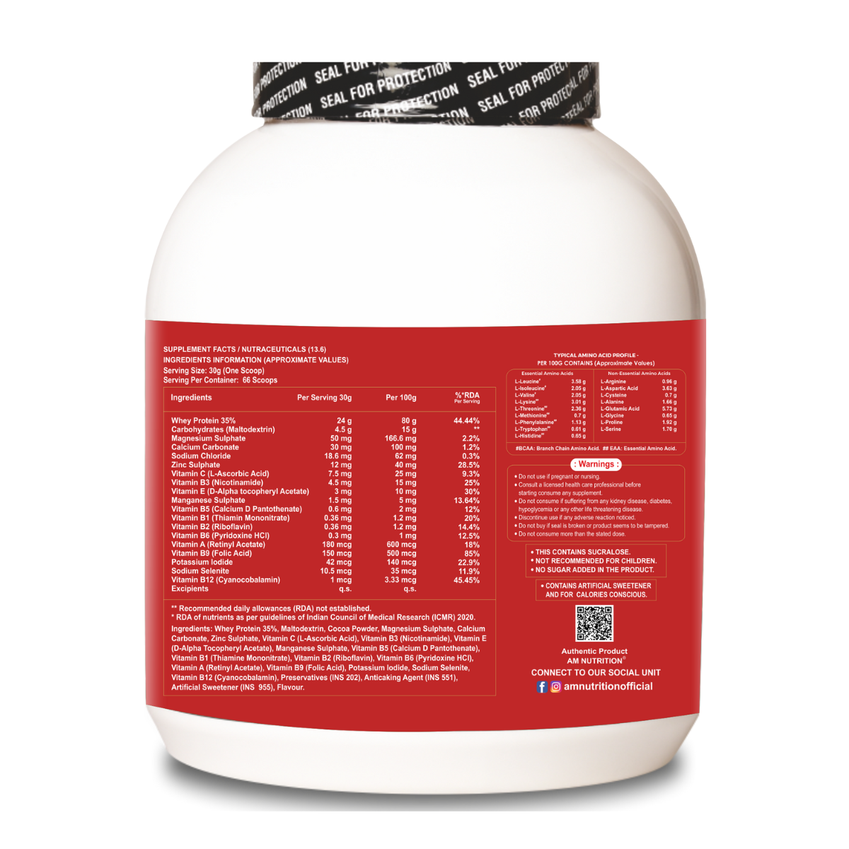 Rage Pro Whey (2kg) | 24g Protein | 5.5g EAA+BCAA | 2g Glutamine | 0g Sugar | Muscle Growth | Muscle Recovery (66 Servings) - Image 3