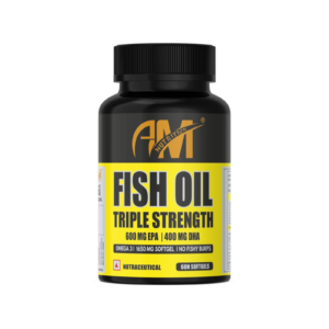 Omega 3 Fish Oil, Triple Strength Fish Oil, No Fishy Burps, EPA 600mg, DHA 400mg Supplement (60 Softgel Capsules)