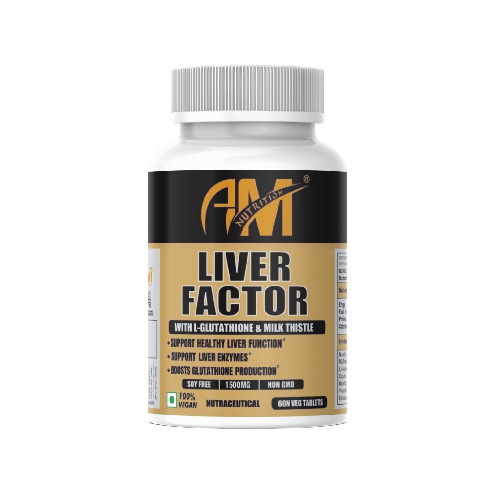 Liver Factor (60 Veg Tablets) | Liver Detox with Milk Thistle, L-Glutathione, Dandelion Leaf, Curcumin Ext, and Vitamin B12 | Promotes Optimal Liver Function for Men and Women