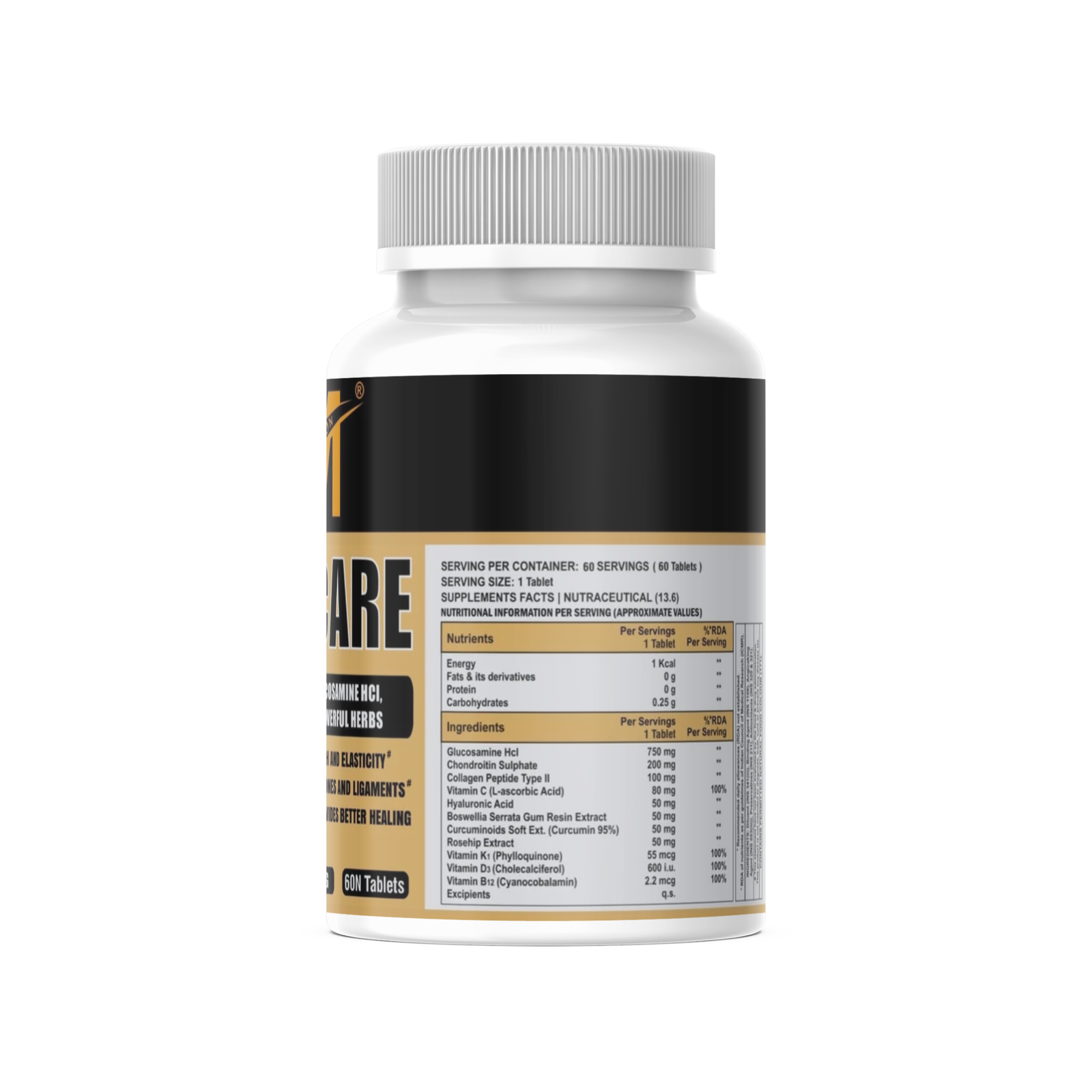 AM Nutrition Joint Care with Glucosamine, Chondroitin, Collagen & Powerful Herbs | 60 Tablets | Supports Joint Flexibility, Bone Health, and Cartilage Elasticity | 1330mg Per Serving - Image 2