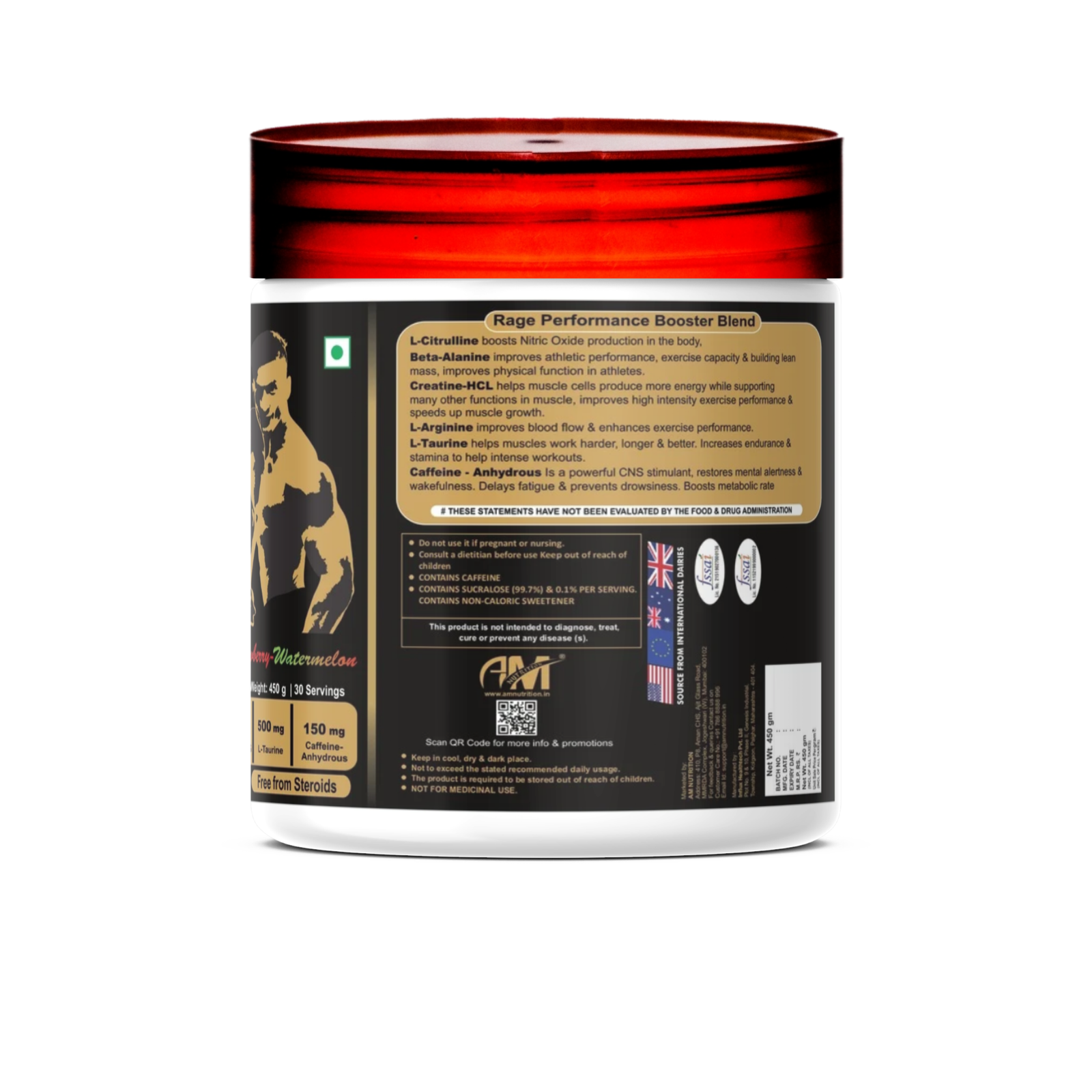 Rage Pre Workout For Energy, Focus & Performance (30 Servings, 450g) - Image 2